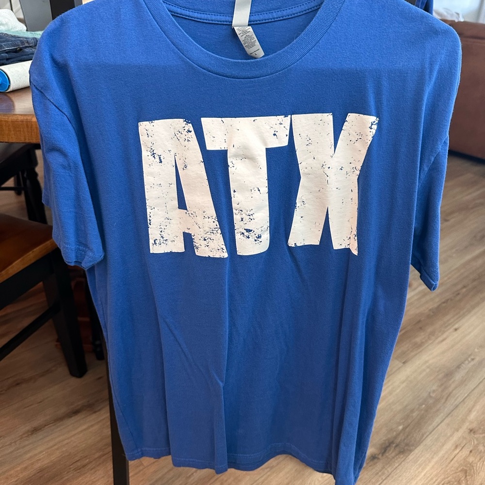 Blue and Black Austin Cheer Athletics ATX Graphic T-Shirts